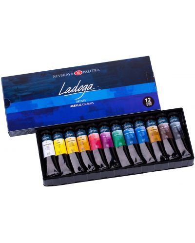 Ακρυλικά χρώματα Nevskaya Palette Λένινγκραντ - Ladoga, 12 χρώματα x 18 ml - 2