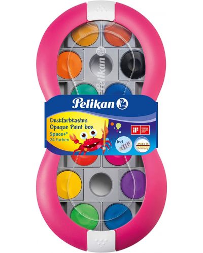 Ακουαρέλα Pelikan Space - 24 χρώματα, ροζ κουτί - 1