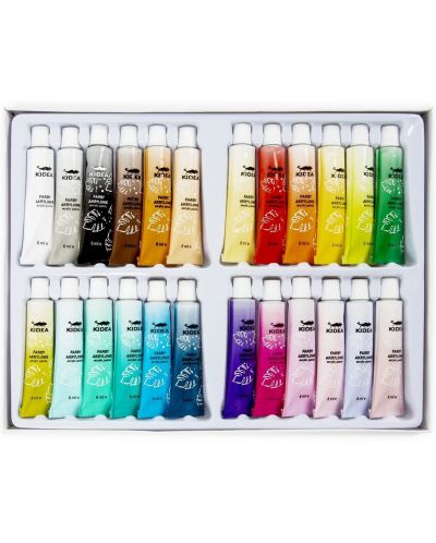 Ακρυλικά χρώματα Kidea - 24 χρώματα, 6 ml - 3