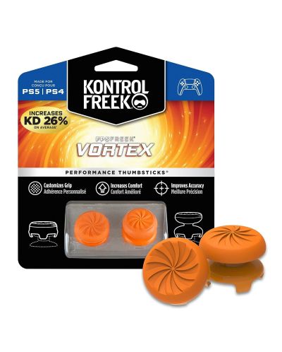 Αξεσουάρ KontrolFreek - Performance Thumbsticks KontrolFreek Vortex, πορτοκάλι (PS4/PS5) - 1