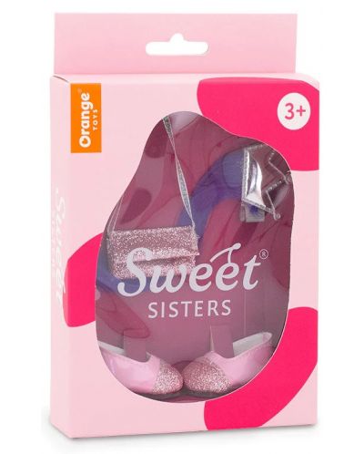 Αξεσουάρ κούκλας Orange Toys Sweet Sisters - Ροζ παπούτσια, τσάντα και μωβ μαλλιά - 2