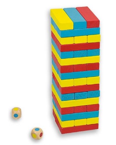 Ξύλινο παιχνίδι ισορροπίας  Andreu Toys- Πύργος χρώματος - 1