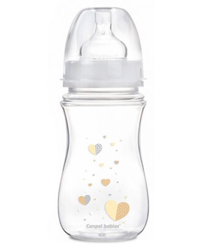 Μπιμπερό κατά των κολικών Canpol - Newborn Baby, 240 ml, μπεζ - 1