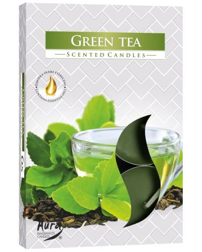 Αρωματικά κεριά τσαγιού Bispol Aura - Πράσινο τσάι, 6 τεμάχια - 1