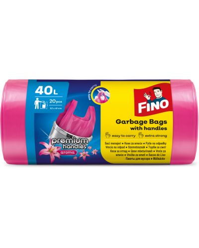 Σακούλες απορριμμάτων αρωματισμένες Fino - Premium, 40 L, 20 τεμάχια, ροζ - 1
