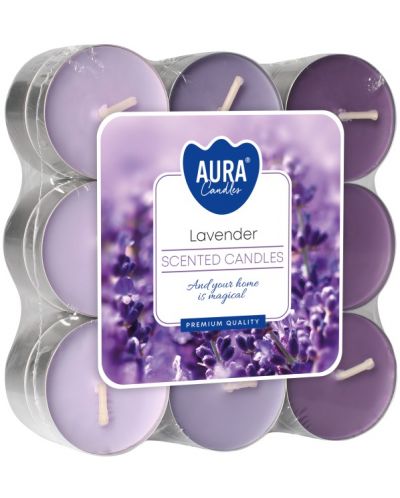 Αρωματικά κεριά ρεσώ  Bispol Aura - Lavender, 18 τεμάχια - 1