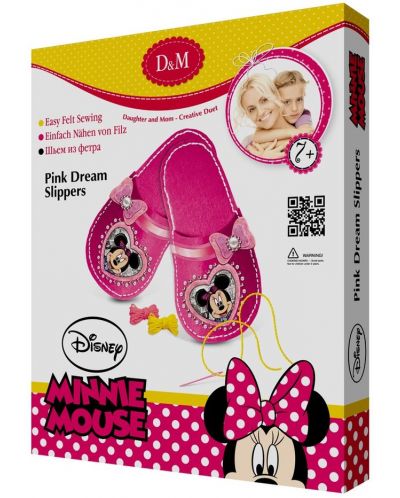 Δημιουργικό σετ Revontuli Toys Oy - Ράψε, παντόφλες με Minnie Mouse - 1