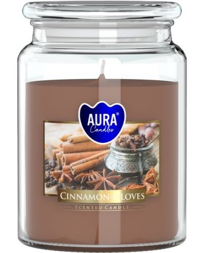 Αρωματικό κερί σε βάζο  Bispol Aura - Cinnamon-Cloves, 500 g - 1