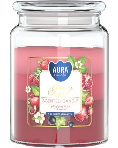 Αρωματικό κερί Bispol Aura - Νόστιμα φρούτα, 500 g - 1