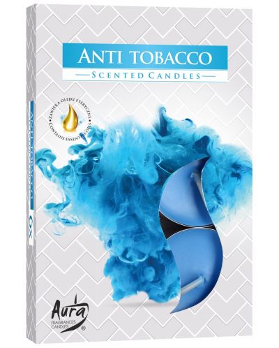 Αρωματικά κεριά τσαγιού Bispol Aura - Anti-tobacco, 6 τεμάχια - 1