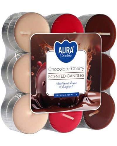 Αρωματικά κεριά ρεσώ  Bispol Aura - Chocolate-Cherry, 18 τεμάχια - 1