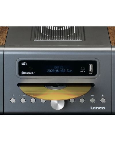 Ηχοσύστημα Lenco - MC-175SI, 2.0, Ασημί/Καφέ - 8