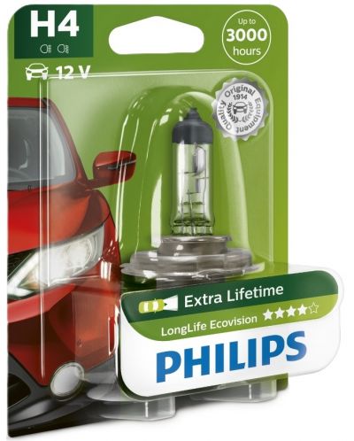 Λάμπα αυτοκινήτου Philips - LLECO, H4, 12V, 60/55W, P43t-38 - 1