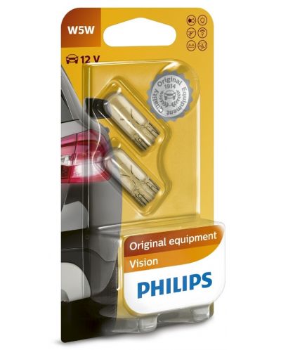 Λάμπες αυτοκινήτου Philips - 12V, W5W, W2.1X9.5d, 2 τεμάχια - 1