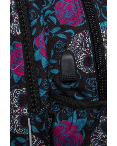 Σχολική τσάντα Cool Pack Strike - Sculls & Roses, με USB υποδοχή - 4