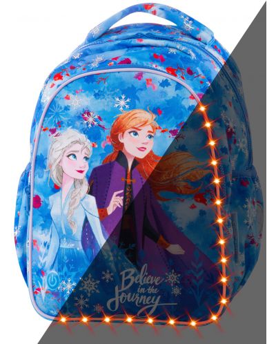 Σχολικό φωτιζόμενο σακίδιο LED  Cool Pack Joy S - Frozen 2, σκούρο μπλε - 1