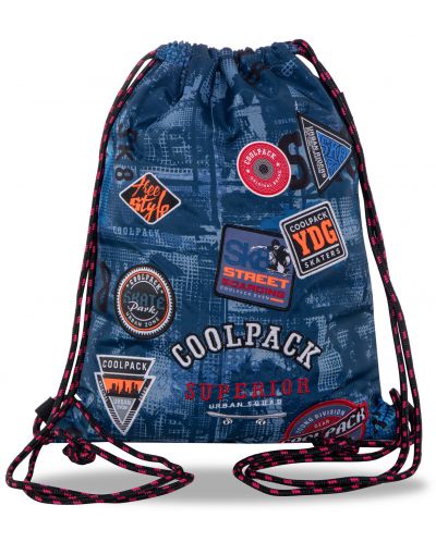 Αθλητική τσάντα με κορδόνι Cool Pack Sprint Badges B - Μπλε - 1
