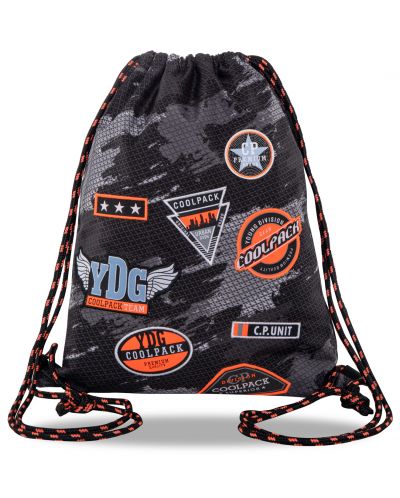 Αθλητική τσάντα με κορδόνι  Cool Pack Sprint Badges B - Μαύρο - 1