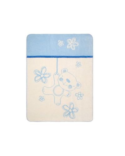 Βρεφική κουβέρτα Baby Matex - Teddy, 75 x 100 cm, μπλε - 1