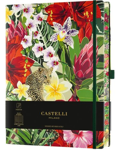 Σημειωματάριο Castelli Eden - Leopard, 13 x 21 cm, με γραμμές - 1
