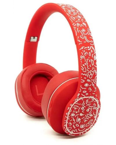 Ασύρματα ακουστικά με μικρόφωνο Hama - HaHaHa FEEL, κόκκινο - 1