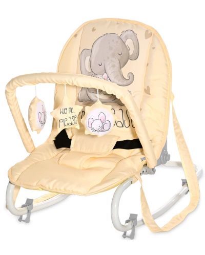Ξαπλώστρα μωρού Lorelli - Eliza, Yellow Cute Elephant - 1