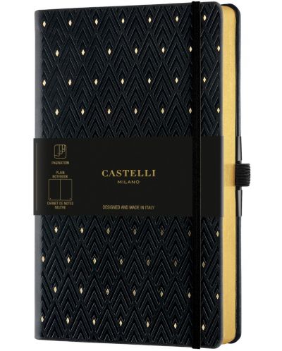 Σημειωματάριο Castelli Copper & Gold - Diamonds Gold, 9 x 14 cm, λευκά φύλλα - 1