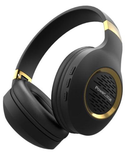 Ασύρματα ακουστικά PowerLocus - P4 Plus, μαύρα/χρυσά - 2