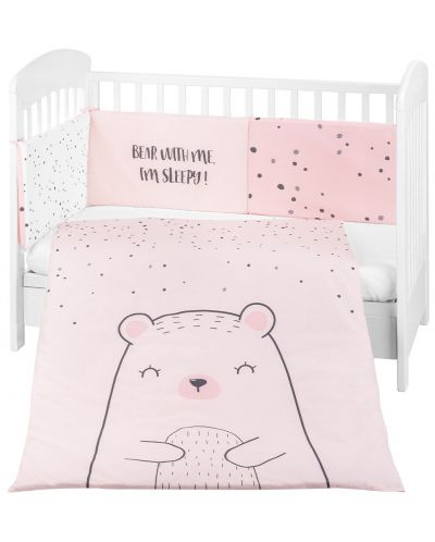 Σετ ύπνου  2 τεμαχίων KikkaBoo - Bear with me Pink, 70 х 140 cm - 1