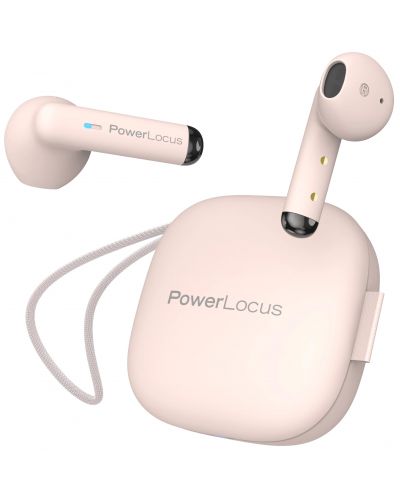 Ασύρματα ακουστικά  PowerLocus - PLX1, TWS, ροζ - 1