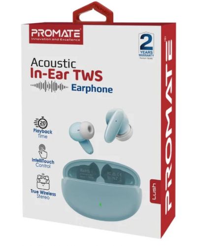Ασύρματα ακουστικά ProMate - Lush Acoustic, TWS, μπλε/λευκό - 3