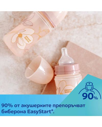Μπουκάλι κατά των κολικών Canpol babies - Easy Start, Gold, 240 ml, ροζ - 5