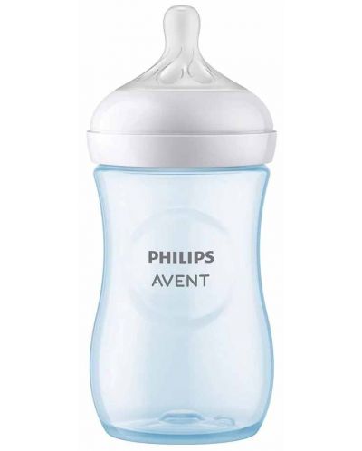 Μπιμπερό  Philips Avent - Natural Response 3.0,με θηλή 1 μηνών +,260 ml, μπλε - 4
