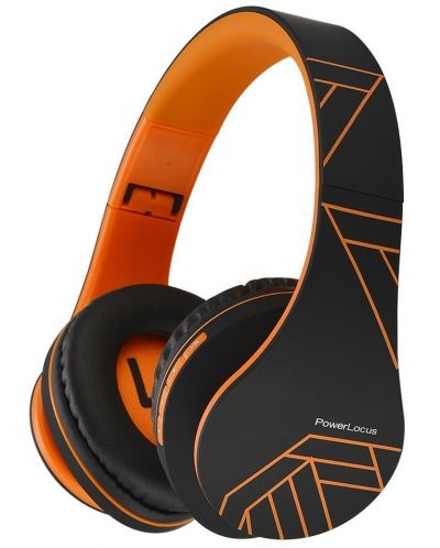 Ασύρματα ακουστικά PowerLocus - P2, μαύρα/πορτοκαλί - 1