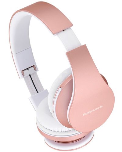Ασύρματα ακουστικά PowerLocus - P1, ροζ/χρυσό - 3