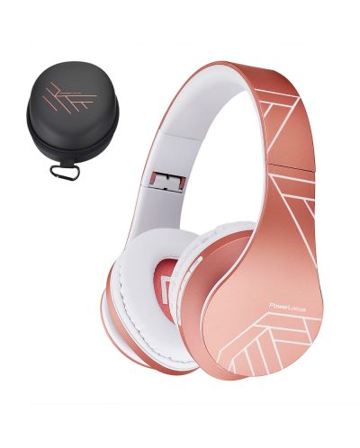 Ασύρματα ακουστικά PowerLocus - P2, ροζ/χρυσό - 5
