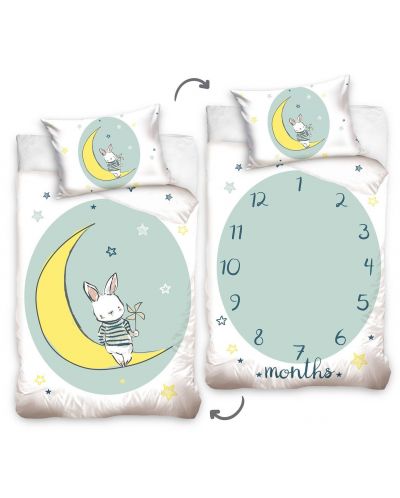 Παιδικό σετ ύπνου Sonne - Bunny on the moon,  2 τεμάχια - 1