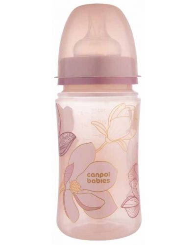 Μπουκάλι κατά των κολικών Canpol babies - Easy Start, Gold, 240 ml, ροζ - 1