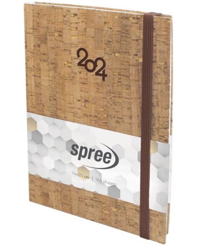 Σημειωματάριο με λάστιχο Spree - Εξώφυλλο από φελλό, 168 φύλλα, 2024 - 1