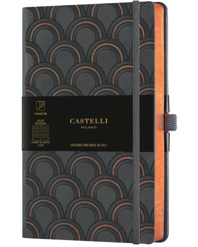 Σημειωματάριο Castelli Copper & Gold - Art Deco Copper, 13 x 21 cm, με γραμμές - 1