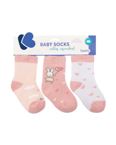 Βρεφικές κάλτσες KikkaBoo Rabbits in Love - Βαμβακερό, 0-6 μηνών - 1