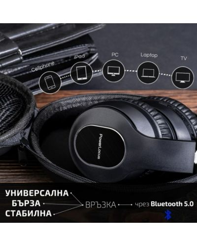 Ασύρματα ακουστικά PowerLocus με μικρόφωνο - P6, ANC, Μαύρο - 7