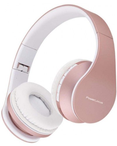 Ασύρματα ακουστικά PowerLocus - P1, ροζ/χρυσό - 1