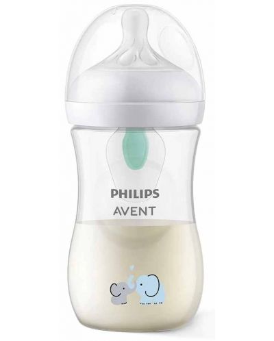 Μπιμπερό Philips Avent - Natural Response 3.0, AirFree, 1m+, 260 ml, ελέφαντας - 6