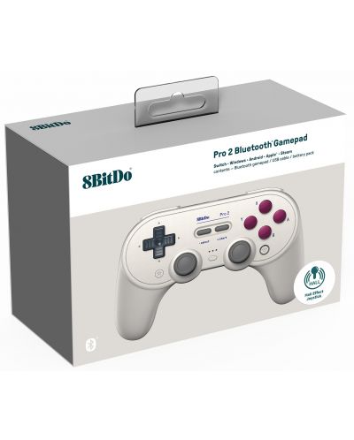 Ασύρματο χειριστήριο 8BitDo - Pro 2, Hall Effect Edition, G Classic, White (Nintendo Switch/PC) - 6