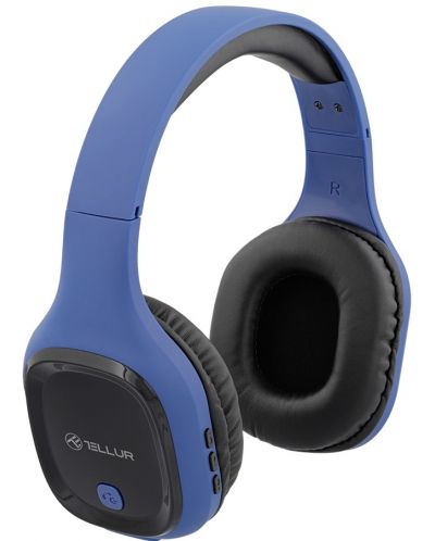 Ασύρματα ακουστικά με μικρόφωνο Tellur - Pulse, μπλε - 1
