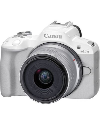 Φωτογραφική μηχανή Mirrorless  Canon - EOS R50, RF-S 18-45mm, f/4.5-6.3 IS STM, λευκό - 1