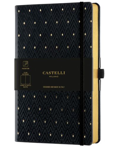 Σημειωματάριο Castelli Copper & Gold - Diamonds Gold, 13 x 21 cm, λευκά φύλλα - 1