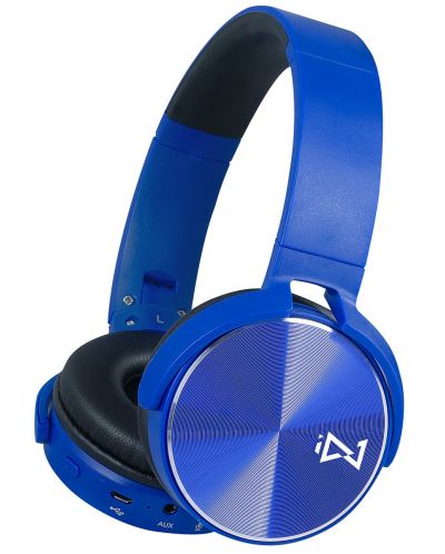 Ασύρματα ακουστικά με μικρόφωνο Trevi - DJ 12E50 BT, μπλε - 1