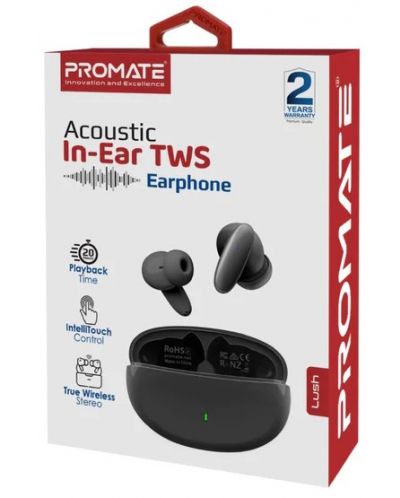 Ασύρματα ακουστικά ProMate - Lush, TWS, Μαύρα - 4